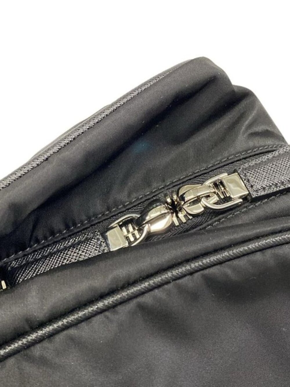 Prada Boston Bag Black Re-Nylon No Lock Leather - Picture 12 of 15